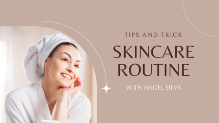 Tips Skincare Routine  Youtube Thumbnail Design Template