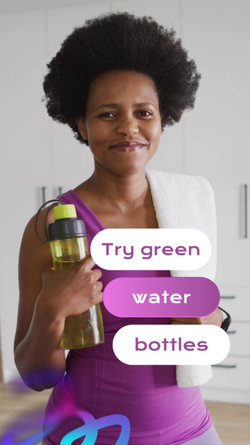 Green Water Bottles For Nature Preservation TikTok Video Modelo de Design