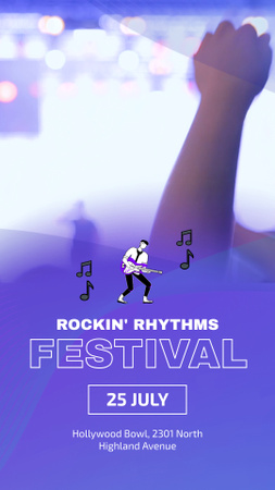 Plantilla de diseño de festival de música rock Instagram Video Story 