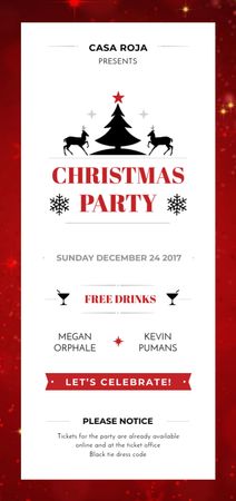 Christmas Party Advertisement with Deer and Tree Flyer DIN Large Design Template