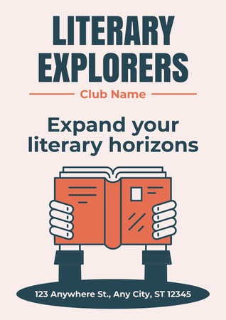 Ontwerpsjabloon van Poster van Aankondiging van de Literaire Club