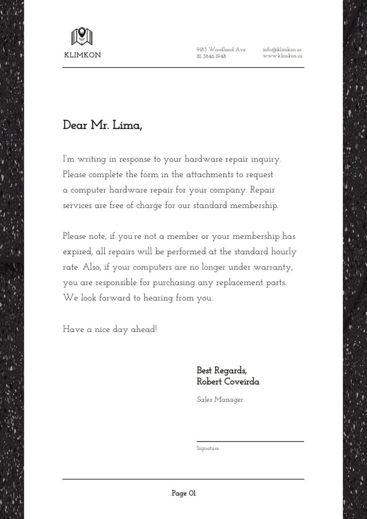 Template di design Hardware Repair company services offer Letterhead