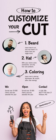 Designvorlage Hairstylist with Tools für Infographic