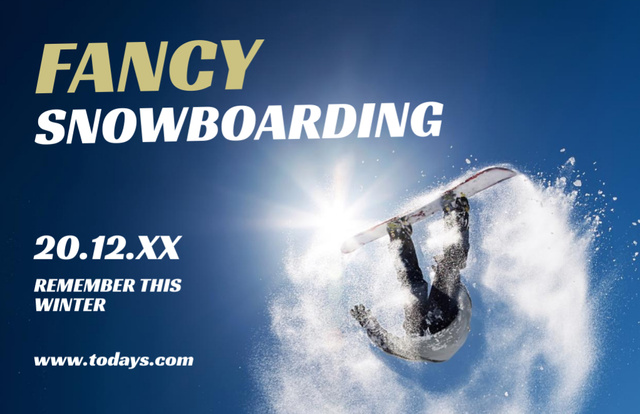 Template di design Gorgeous Snowboard Event Announcement In Winter Flyer 5.5x8.5in Horizontal