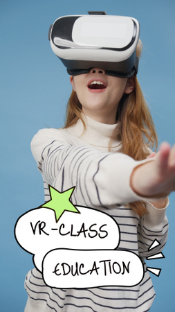 Little Girl in Virtual Reality Glasses TikTok Video Design Template