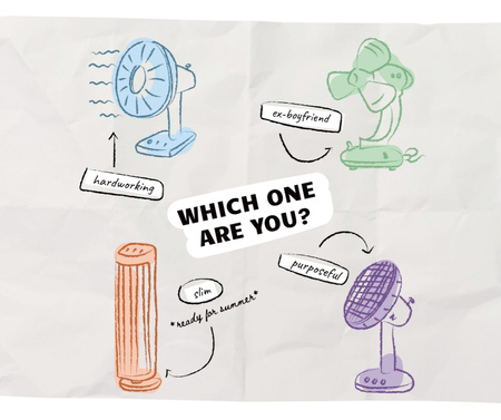 Funny Illustration of Various Ventilators Facebook Design Template