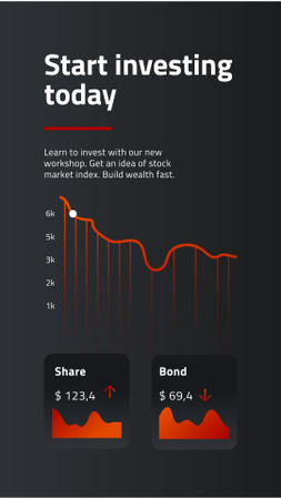 Ontwerpsjabloon van Instagram Story van Chart with Investment statistics
