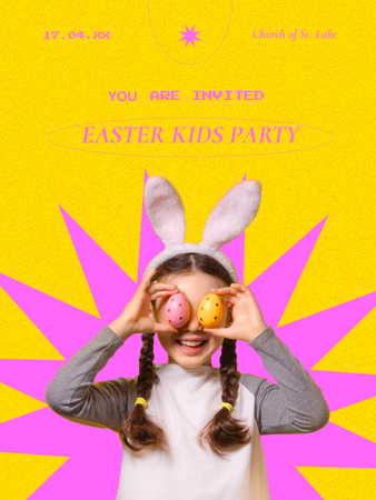 Easter Holiday Celebration Announcement Poster USデザインテンプレート