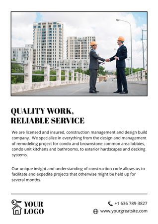Reliable Construction Services Ad Newsletter Design Template