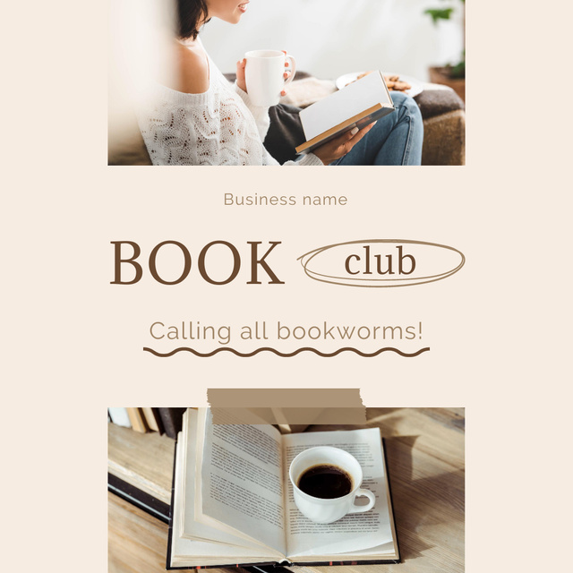 Calling All Booklovers To Book Club Instagram Design Template
