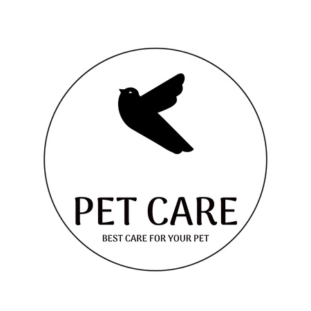 Ontwerpsjabloon van Animated Logo van Pet Care Services met vogel in kooi op wit