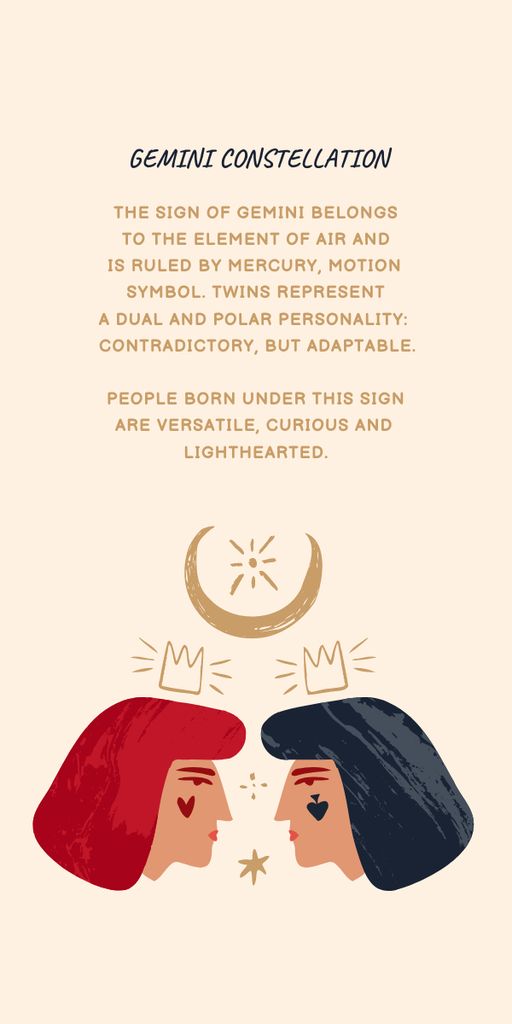 Designvorlage Astrological sign explanation with Two Women für Graphic