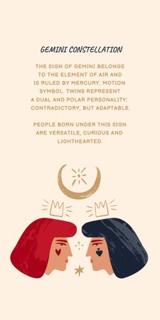 Modèle de visuel explication du signe astrologique avec deux femmes - Graphic