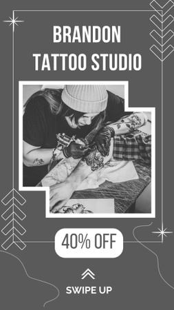 Reliable Tattoo Artist Service In Studio With Discount Instagram Story Design Template
