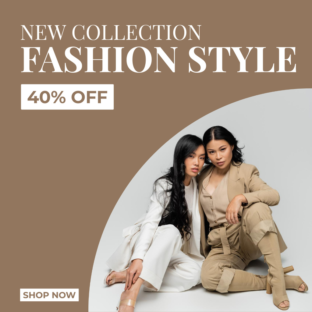 New Fashion Collection with Asians Instagram Design Template