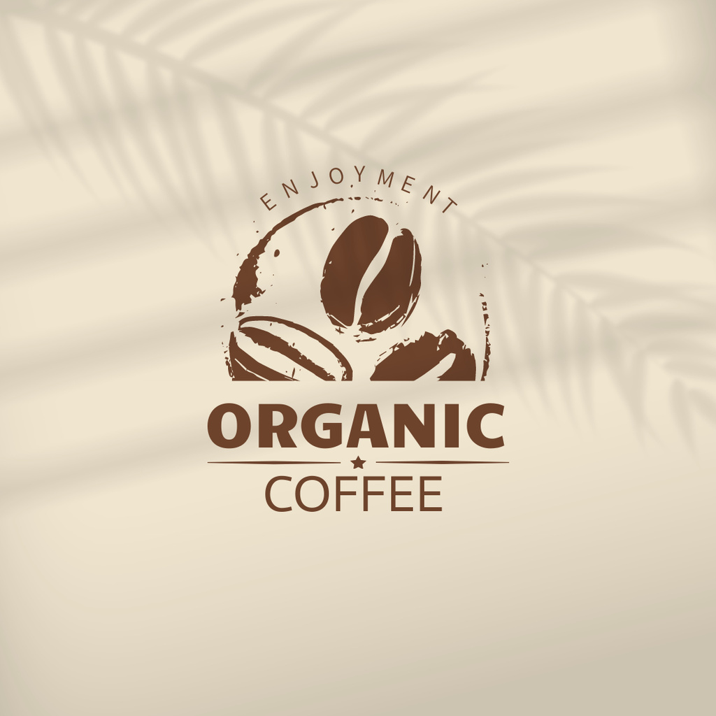 Coffee House Emblem on Beige Logo 1080x1080pxデザインテンプレート