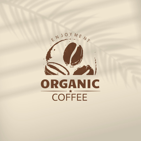 Coffee House Emblem on Beige Logo 1080x1080px – шаблон для дизайна