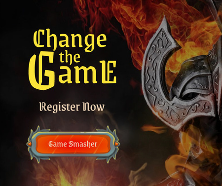 Anúncio do torneio de jogos com Knight on Fire Facebook Modelo de Design