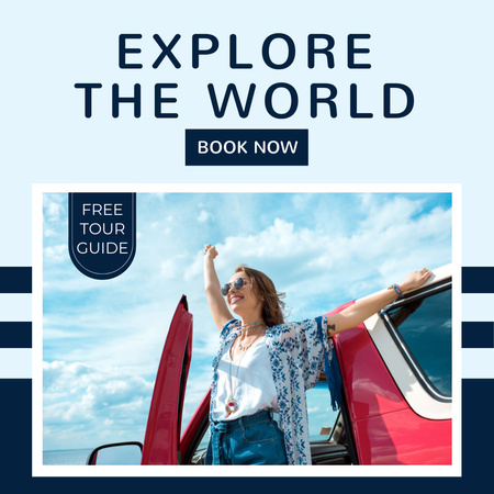 Designvorlage Entdecken Sie den kostenlosen Reiseführer der Welt für Instagram