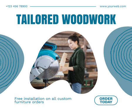 Platilla de diseño Free Installation On Furniture And Woodwork Service Offer Facebook