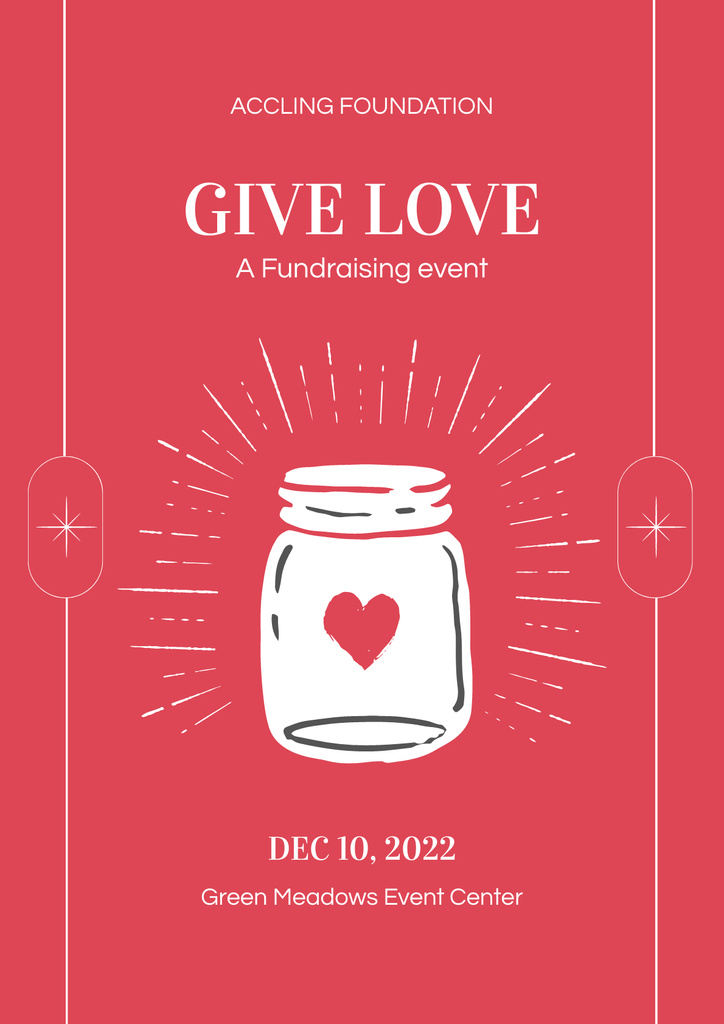 Fundraising Event Announcement with Jar Poster Design Template