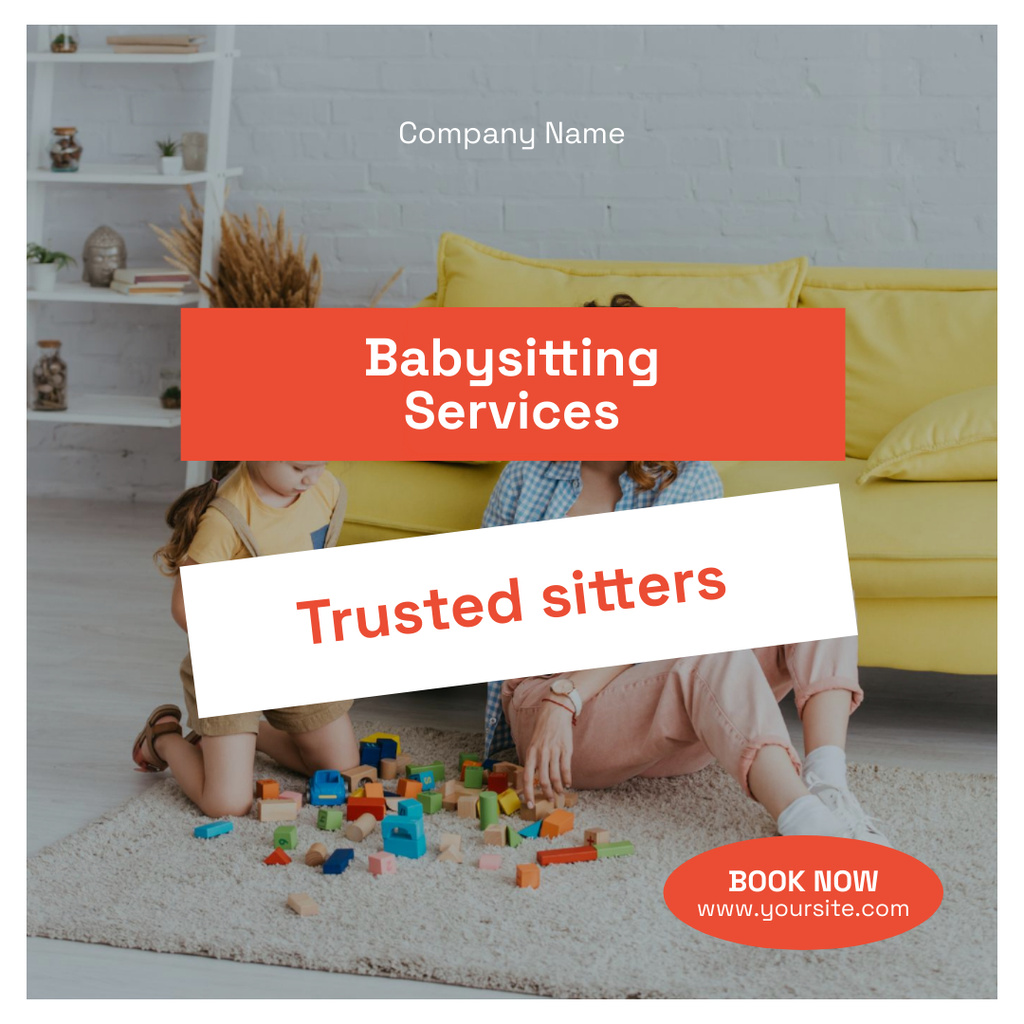 Reliable Babysitting Services for Busy Parents Instagram Πρότυπο σχεδίασης