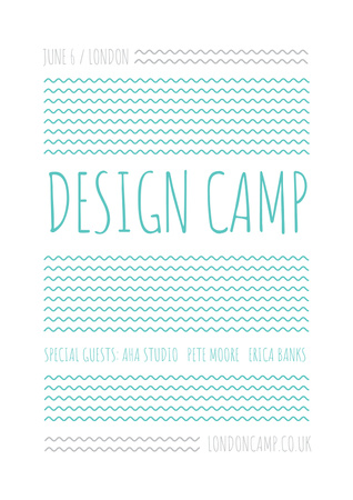 Ontwerpsjabloon van Poster van Uitnodiging voor ontwerpkamp