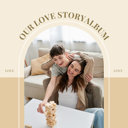 Love Story of Cute Gay Couple Photo Bookデザインテンプレート