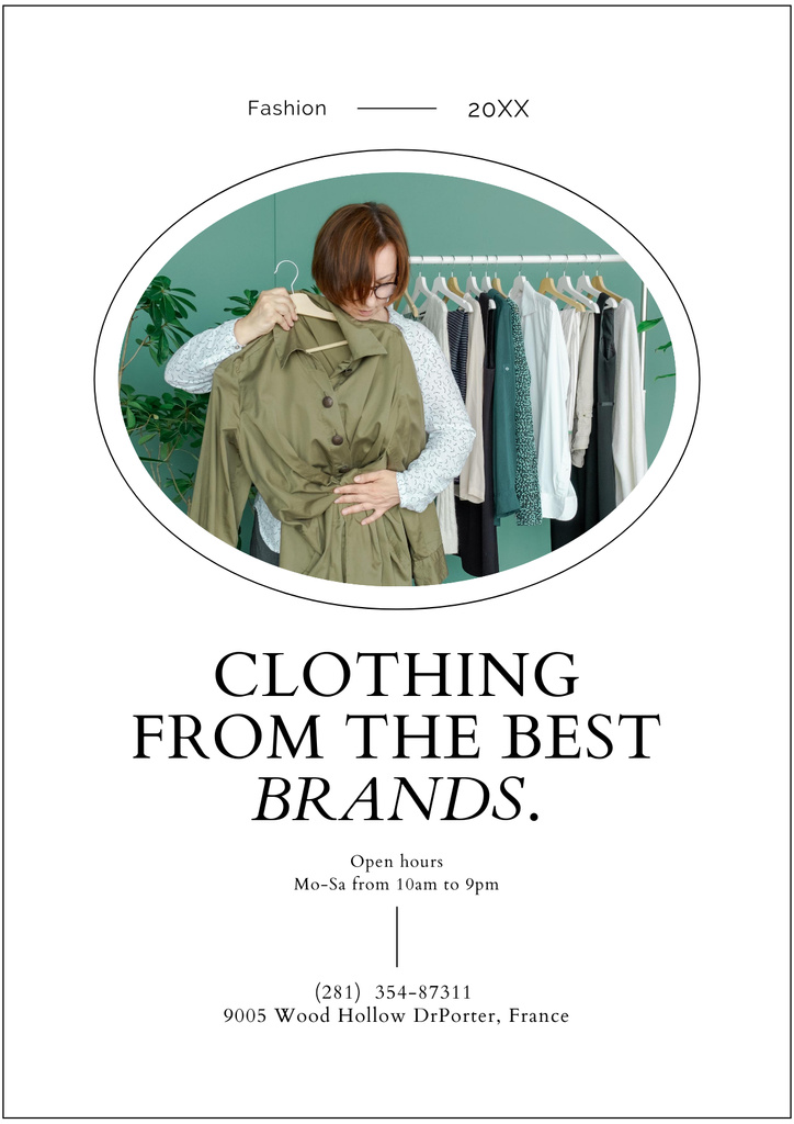 Clothing Offer from Top Brands Poster Design Template