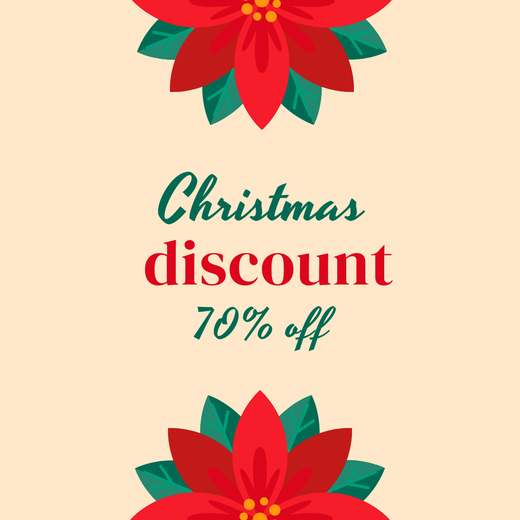 Christmas Holiday Discount Offer Instagramデザインテンプレート
