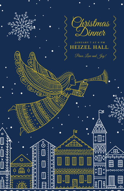 Plantilla de diseño de Enchanting Orthodox Christmas Dinner Announcement Flyer 5.5x8.5in 