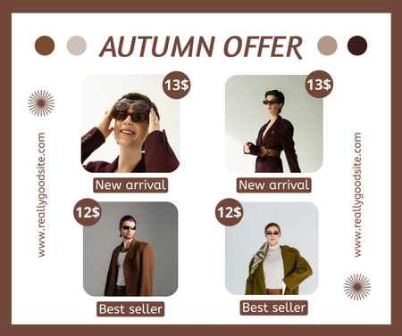 Nabídka nových podzimních outfitů s kabáty Facebook Šablona návrhu