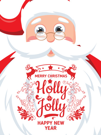 Christmas Holiday greeting Santa Claus Poster US Design Template