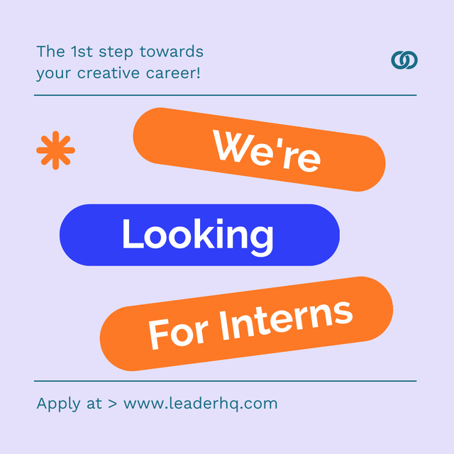 Designvorlage Internship Offer for Creative Career für Instagram