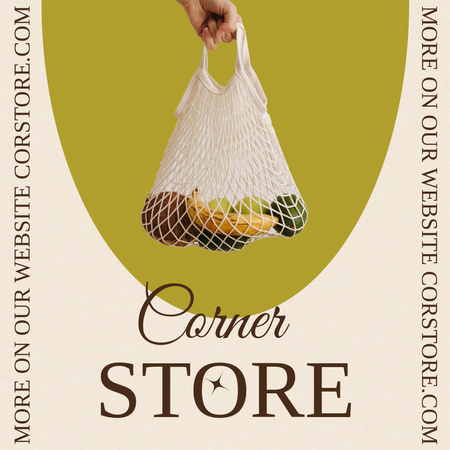 Platilla de diseño Grocery Shop Ad with Food in Bag Instagram AD