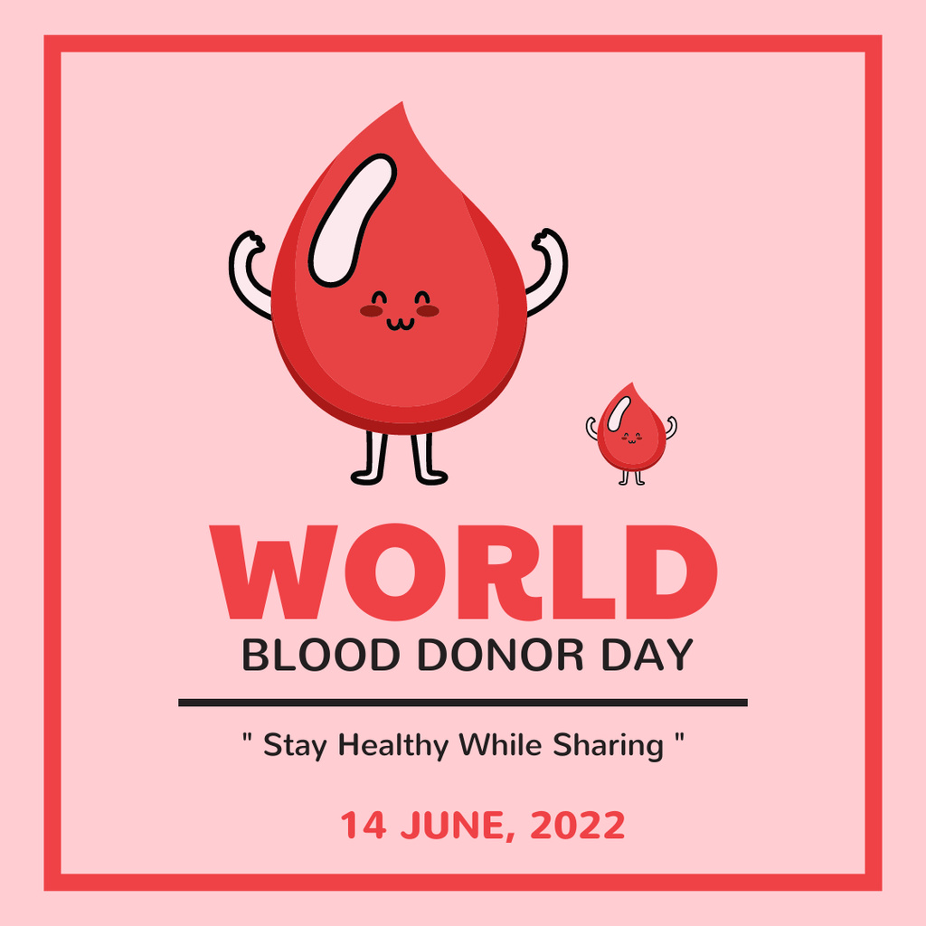 World Blood Donor Day Announcement Instagram Design Template