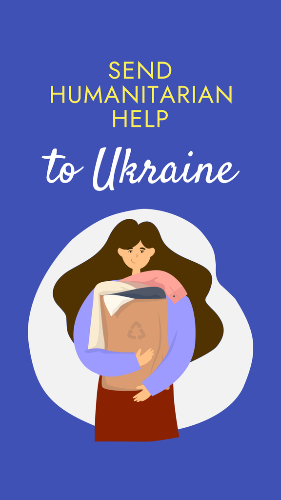 Send Humanitarian Help to Ukraine Instagram Story Modelo de Design