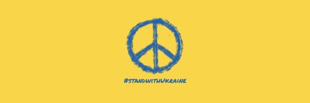 Plantilla de diseño de Peace Sign with Ukrainian Flag Colors Email header 