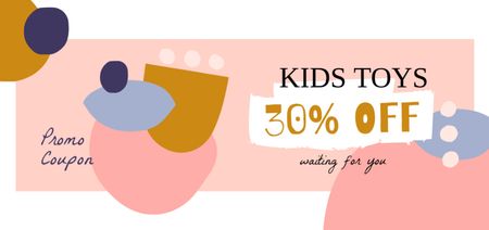 Kids Toys Discount with Funny Blots Coupon Din Large Design Template