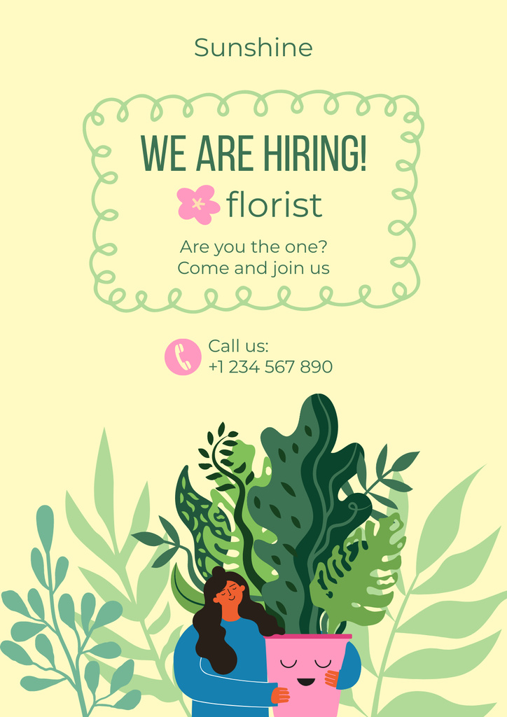 Florist Hiring Ad Posterデザインテンプレート