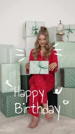 Lots Of Gifts And Congrats On Birthday TikTok Video Design Template