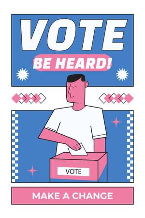 Template di design L'elettore vota per il cambiamento Pinterest