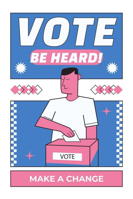 Plantilla de diseño de Voter Votes for Change Pinterest 