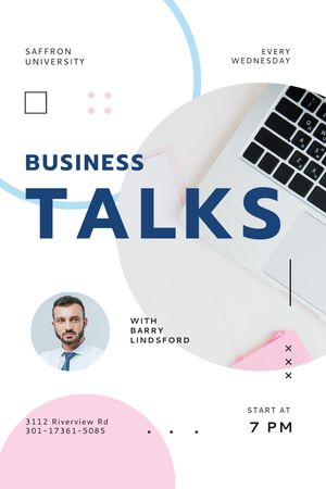 Modèle de visuel Business Talk Announcement with Confident Businessman - Tumblr