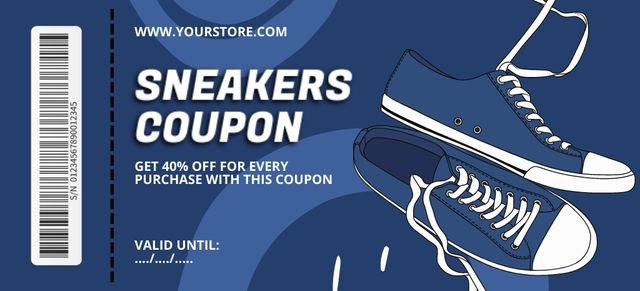Designvorlage Sneakers Discount Offer für Coupon 3.75x8.25in