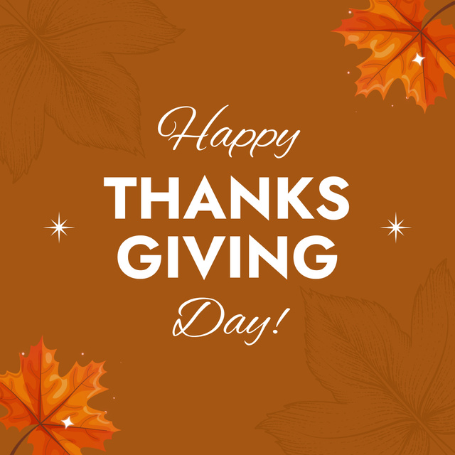 Platilla de diseño Bright Maple Leaves And Thanksgiving Day Congratulations Animated Post
