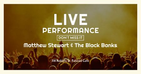 Live Performance Annoucement with people on Concert Facebook AD Design Template