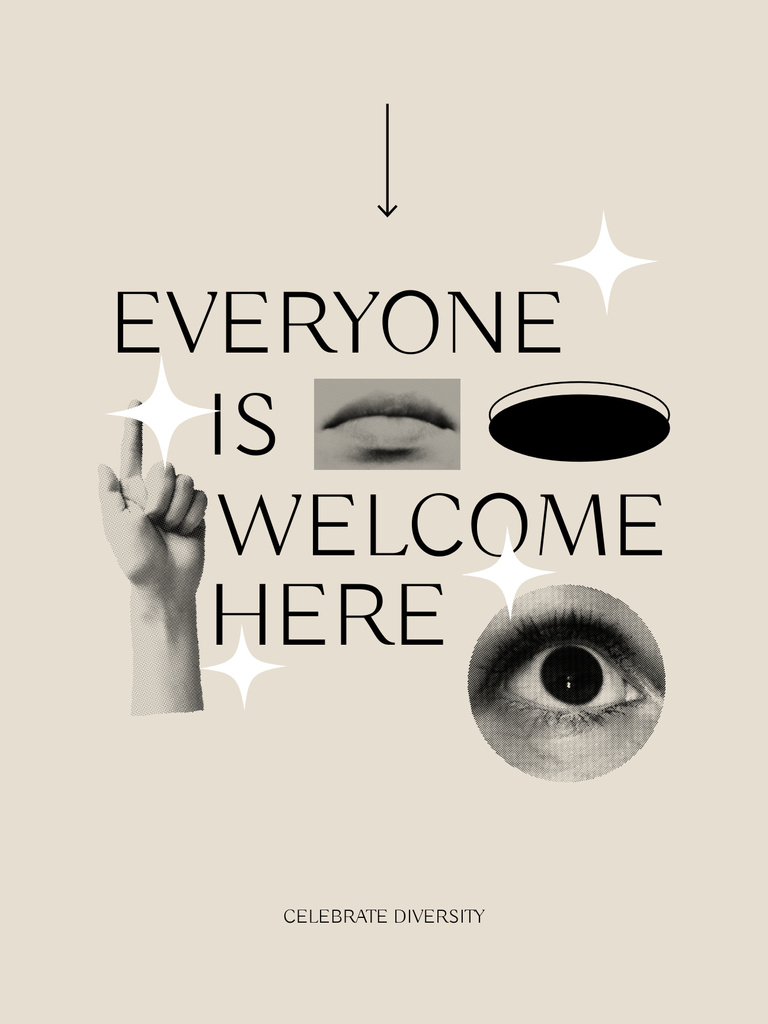 Template di design Compassionate Phrase About Diversity With Stars Poster US