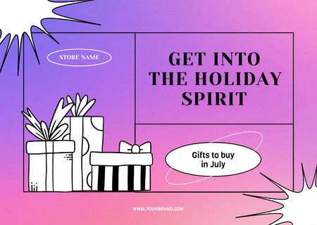 Christmas in July Gift Ideas Card Design Template