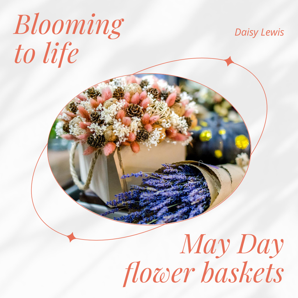 Ontwerpsjabloon van Instagram van May Day Flower Baskets Offer